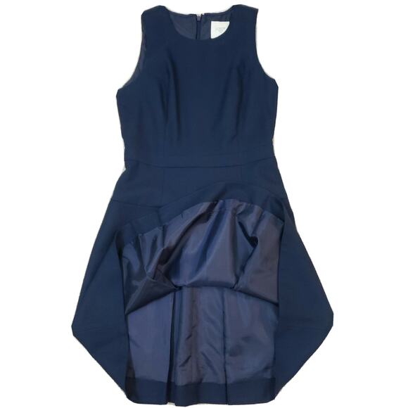 J. Crew Suiting ~Woman Size 0~ Navy Blue Fit Flare Wool Blend Sleeveless Dress. - Picture 11 of 12